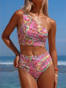 Swim Vcay 女士夏季沙滩腰果印花比基尼套装 - 彩色 - 查看 7
