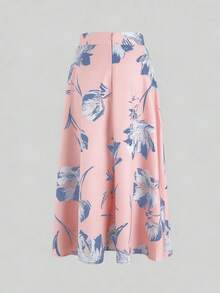 SHEIN LUNE 女士印花优雅半身裙 印花半身裙 长裙 女士半身裙 高腰优雅半身裙 女士半身裙 休闲半身裙 女士半身裙 高腰半身裙 印花长裙 女士长裙 飘逸半身裙 印花半身裙 粉色印花半身裙 女士印花半身裙 夏季印花半身裙 长款印花半身裙 印花A字半身裙 - 彩色 - 查看 2