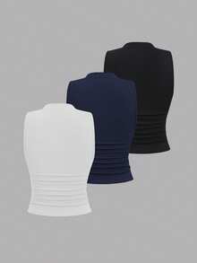 Sweetra Women's Ruched Fitted Blouse, Suitable For Summer - Multicolor - View 2