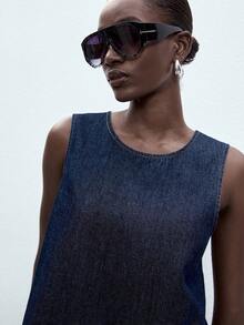 ATUI Studio 女士牛仔背心和裤子套装 - 藏蓝色 - 查看 6