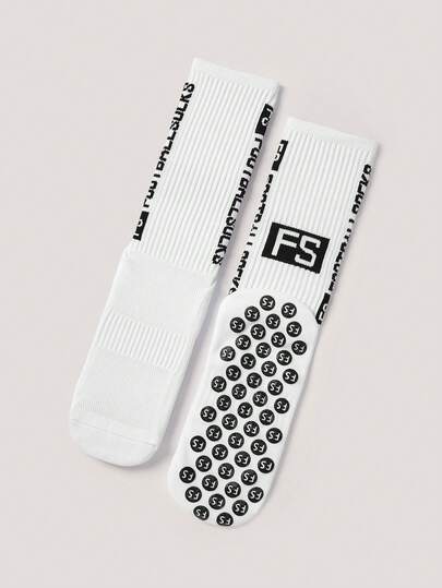 Driftmere 1 Pair Non-Slip Dot Grip Compression Soccer Socks, Breathable Professional Match Sports Socks, Thick Terry Lining, Unisex, Fall