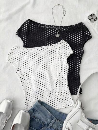 Bộ 3 áo thun ôm sát trễ vai nhiều màu sắc dành cho bé gái tuổi teen, thích hợp mặc đi nghỉ mát.