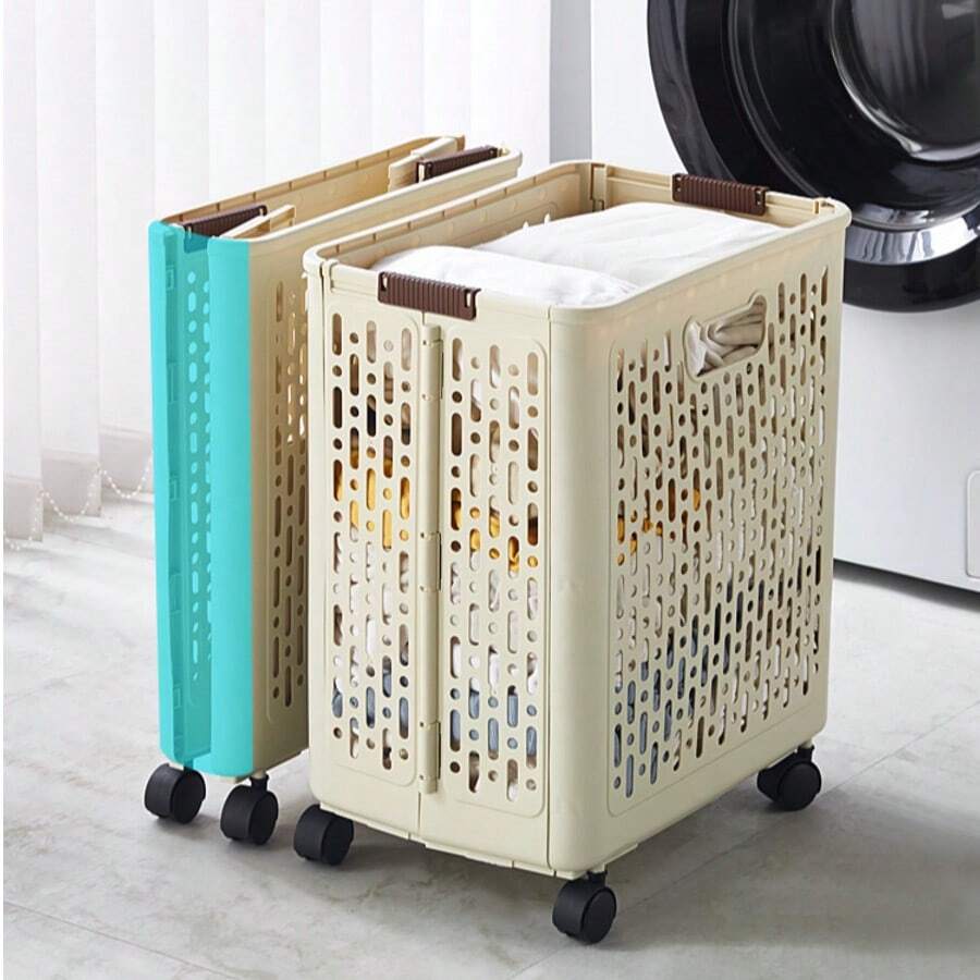 Giỏ đựng quần áo bẩn gấp gọn - 1 Thùng đựng quần áo bẩn hình chữ nhật cổ điển có tay cầm, thích hợp trang trí nhà cửa, phòng ngủ, phòng tắm và ký túc xá. - Nhiều màu - Xem 1