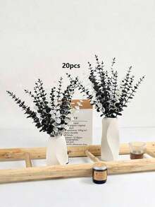 SHEIN 20片人造桉树叶，单片桉树装饰，适用于家居装饰、桌面摆设、酒店装饰、橱窗展示、走廊、婚礼仪式、人造绿植叶片、情人节礼物、蛋糕装饰、糖果盒、生日派对装饰、婚礼花环、家居装饰、餐厅、卧室、窗台装饰、情人节、新年装饰、户外花园、返校季等场合。 - 墨綠色 - 查看 9