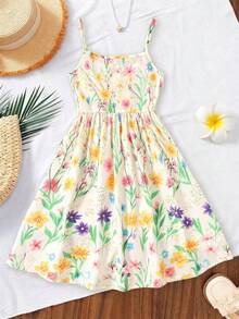 Đầm hai dây cho bé gái tuổi teen, họa tiết thỏ, tươi tắn và năng động, thiết kế hai dây kết hợp nơ lớn phía sau, ngọt ngào và mát mẻ, eo thắt và chân váy xòe bồng bềnh tôn dáng và tràn đầy năng lượng, dù là đi nghỉ mát hay mặc hàng ngày, đây là một món đồ ngọt ngào cho bộ sưu tập mùa hè dành cho các bé gái. - Nhiều màu - Xem 3