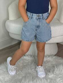 DAZY Tween Girls Denim Shorts Summer - Light Wash - View 3