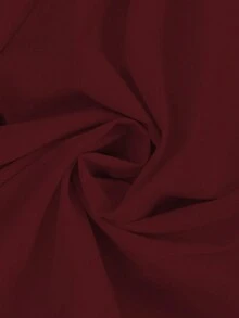 GlowEve CURVE Plus Size Women's Woven Regular Early Spring Elegant Date/Commute Sleeveless Round Neck Metal Hand-Sewn Button Pleated Hem Apricot Dress - Burgundy - View 5