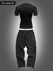 RISE LYT Bộ đồ thể thao nam - màu đen - Xem 2