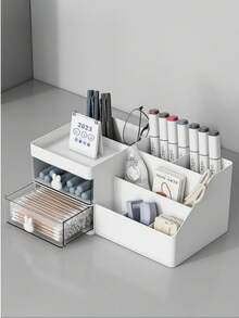1 Hộp đựng mỹ phẩm đa năng có ngăn kéo - Thích hợp để sắp xếp đồ trang điểm trên bàn trang điểm, phòng tắm và ký túc xá, có thể đựng cọ trang điểm, kem dưỡng da, nước hoa, phấn mắt, son môi. - Nhiều màu - Xem 3