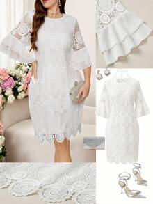 Ellevyn Đầm dạ hội cỡ lớn sang trọng màu trơn phối ren xếp nếp, đầm dạ hội cao cấp cho đám cưới, quần áo mùa hè, trang phục mùa hè, trang phục mùa xuân, trang phục mùa xuân, đầm mùa hè, đầm mùa xuân, đầm lễ hội, đầm thanh lịch, đầm dự tiệc thanh lịch, trang phục dự tiệc, đầm dự đám cưới, đầm dự tiệc cưới, đám cưới & sự kiện, đầm phù dâu, đầm tốt nghiệp, trang phục tốt nghiệp cho mẹ, trang phục đi chơi, đầm dạ hội, đầm sinh nhật, trang phục sinh nhật cho phụ nữ, trang phục ngày lễ cho phụ nữ, trang phục đi nghỉ mát cho phụ nữ, trang phục ngày lễ, đầm dạ hội, đầm ren cho phụ nữ, đầm hè trắng, đầm dự tiệc cô dâu, đầm hè cho cô dâu, đầm cỡ lớn cho phụ nữ - trắng - Xem 3