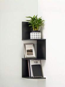 1 Kệ treo tường góc bán nguyệt 5 tầng tiết kiệm không gian, chất liệu gỗ vân mộc mạc, chắc chắn, thích hợp cho phòng khách, phòng ngủ, phòng tắm, nhà bếp, văn phòng, trang trí nhà cửa. - màu đen - Xem 6