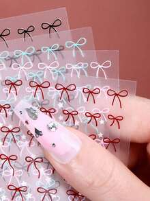 4 Miếng Dán Móng Tay Trang Trí Ngày Valentine Hình Nơ 3D Tự Dính Hình dán Móng Tay Dành Cho Nữ Thiết Kế Lấp Lánh Hình Ngôi Sao Phụ Kiện Làm Móng Nghệ Thuật Tự Làm - Nhiều màu - Xem 6