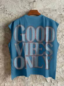 Manfinity Roghcode Men's Summer Angel Wings Graphic Tank Top, American Street Style Design With Slogan, Holiday - Multicolor - View 2