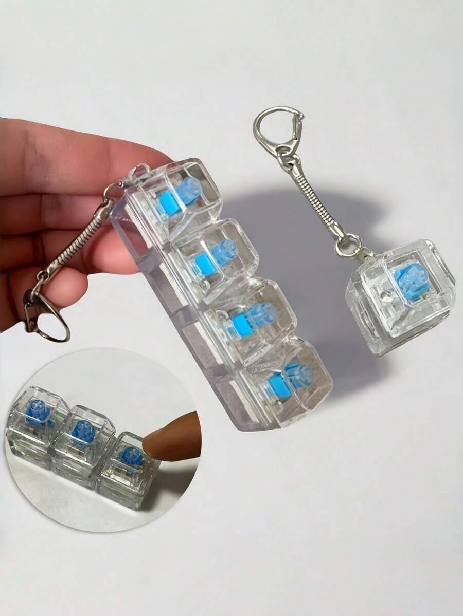 1pc Stress Relief Keyboard Keycap Pendant - Multi-Color Options, With Keyring, Suitable For MechanicalKeyboards Great Gift For Valentine's Day And FashionAccessory - Multicolor - View 1
