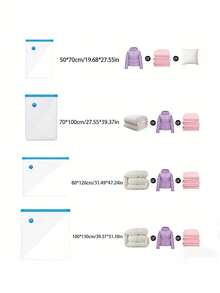 3pcs Thick Vacuum Compression Bags, Airtight Storage Bags For Bedding, Clothing, Travel, Dorm Room, Reusable Compress Bags To Save Space, Home Essential Supplies, Dust Cover, Gift Dress Pants Shoes Jeans Boots Skirtbedroom,Organizer,Organiser,Home Storage,White T Shirt Women,Black Pants Women,Ladies Winter Clothes,Dress,Winter Clothes For Ladies,Elegant Woman Dresses,White Shirt For Ladies,Long Sleeve - Clear - View 10