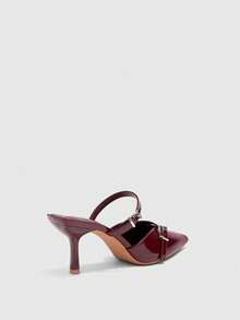 CUCCOO BIZCHIC Women's High Heels, Versatile Retro Style, Effortlessly Elongate Legs - Burgundy - View 4