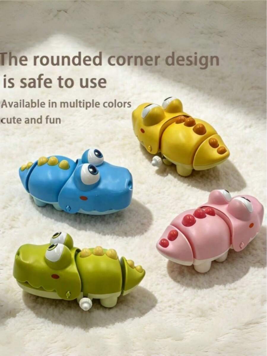 MINKOJA 1Pc Fun Swing Wind-Up Crocodile, Cartoon Animal, Educational & Cute Race Toy - Multicolor - View 1