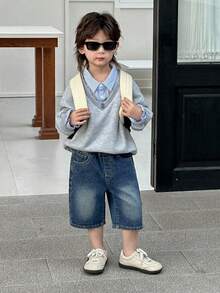 DAZY Young Boy Casual Loose Fit Jeans With Slant Pockets - Dark Wash - View 4