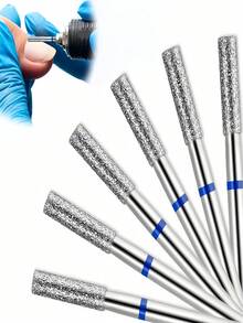 6PCS Diamond Barrel Cuticle Nail Drill Bit Professional Manicure Pedicure Electric File Accessories For Home Nail Salon Nail Tech Supplies Manicure Tools Rotary Burr - Multicolor - View 5
