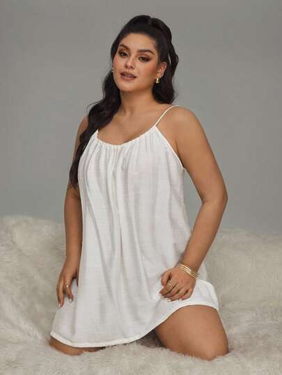 Camisón informal sin espalda de colores brillantes, talla grande, primavera/verano