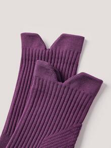 Driftmere 1/2 Pairs Purple Mesh Crew Socks For Men, Professional Basketball, Outdoor Sports, Moisture Wicking, Non-Slip, Cushioned, Elastic, Breathable, Fall - Dusty Purple - View 4