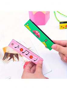 1pc/5pcs/3pcs 12 Styles Harmonica, 16-Hole Double Row Portable Cartoon Harmonica, Musical Instrument Toy Gift For Adult Beginner (Random Style & Color) - Multicolor - View 11