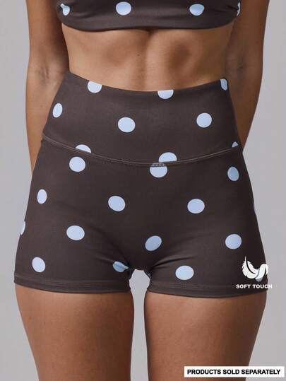 Musera Sport Polka Dot High Waist Active Shorts Only Active Workout Gym Cute Pilates Fitness Daily Girly Casual Summer