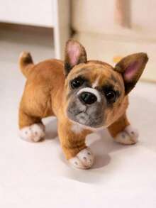 POKOJA LAND 8.6英寸椋鸟，法国斗犬毛绒玩具，仿真逼真，柔软手工制作，卧姿可爱，适合男孩女孩，是送给各个年龄段和各种场合的可爱礼物。 - 彩色 - 查看 5