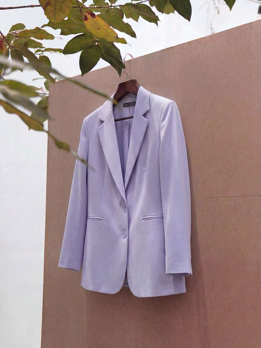 Zanirela 女士装饰口袋单排扣西装外套工作服秋季服装 - 紫丁香色 - 查看 1