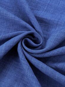 Weeklong 大码女式新款阔腿度假休闲优雅纯色翻领系带不对称下摆衬衫和阔腿裤两件套 - 藍色 - 查看 3