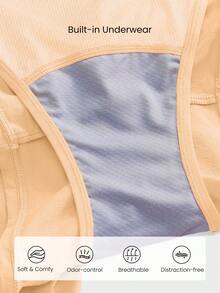 GLOWMODE 4" Pantalones cortos de running VitalSwift de cintura alta con múltiples bolsillos, cintura ajustable con cordón, de secado rápido y con ropa interior incorporada anti-olor para entrenamiento y ejercicio - Naranja - Ver 4