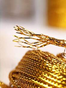 1/2 piezas Adornos colgantes para envolver regalos, suministros para fiestas, manualidades de costura, decoración del hogar, cuerda de macramé dorada y plateada, hilo retorcido, cinta, suministros de manualidades para el Día de San Valentín, cuerda, cinta, hilo de bricolaje - Multicolor - Ver 8