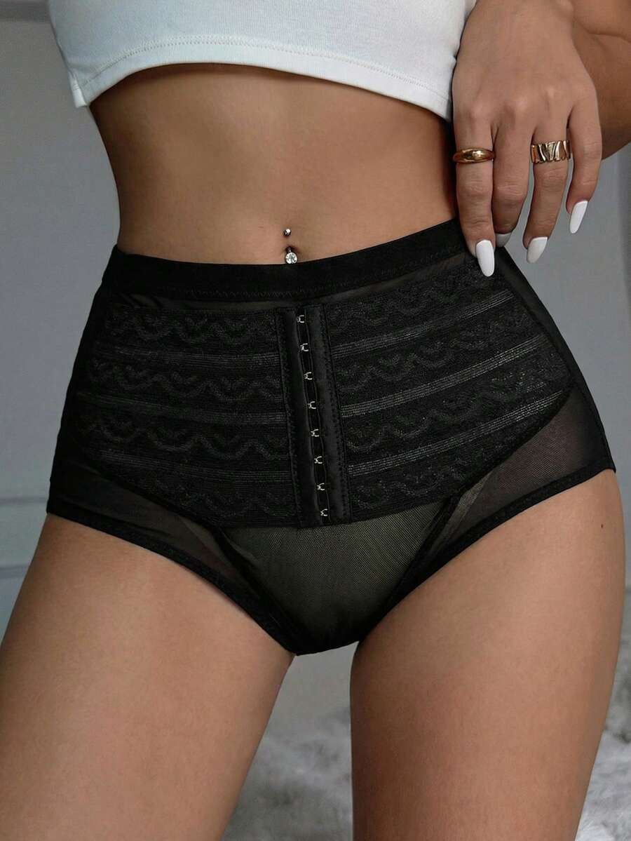 DAZY Women's Perspective Sheer Mesh Shapewear Bottoms - Black - View 1