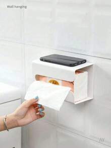 Hộp đựng khăn giấy treo tường không cần khoan, giá đựng khăn giấy liền mạch sáng tạo cho phòng khách, phòng tắm, nhà bếp, phù hợp với nhiều loại hộp khăn giấy cỡ nhỏ và vừa. - nhiều màu - Xem 1