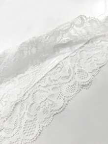 INAWLY Bộ 2 áo yếm và quần short ren thời trang và gợi cảm dành cho nữ - trắng - Xem 3