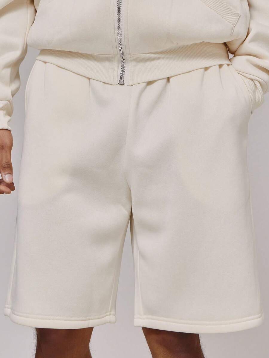 Musero Longer Line Sweat Elasticated Drawstring Waistband Co Ord Shorts Only Spring Summer Essentials - Apricot - View 1