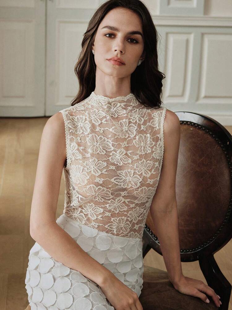 New Arrival Spring/Summer Elegant Sexy Party Bohemian Style Sheer Lace Patchwork Women's Camisole