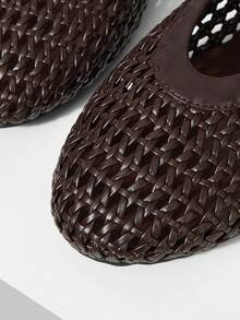 MOTF ZAPATOS PLANOS DE MUJER CON TRENZA Y PUNTA REDONDA PARA PRIMAVERA - Café integral - Ver 9