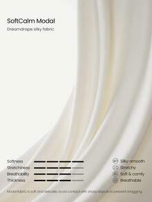 GLOWMODE Áo nỉ tay ngắn SoftSerene Modal Easy Does It mềm mại, mượt mà, thoáng khí, có khóa kéo nửa thân, thích hợp mặc hàng ngày. - trắng - Xem 4