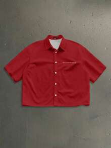 StoneGrade Men's Street Fashion All-Over Print Short Sleeve Shirt - Red - View 2