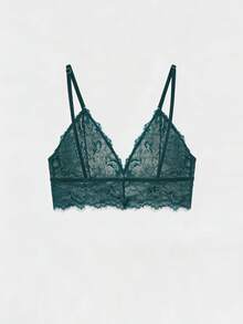 DAZY Áo ngực ren gợi cảm khoét rỗng, dây mảnh điều chỉnh được, thích hợp cho mùa hè và mùa xuân. - màu xanh lá - Xem 2