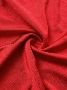 Sunnyshic Plus Size Women's Red Summer Satin Mini Dress,3D Rose Decor Open Back Ruched Bodycon Cocktail Party,Beach Rave Holiday,Formal Dress - Red - View 8