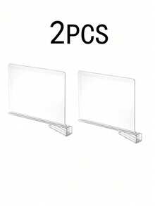 1 pieza/2 piezas/4 piezas Divisores de estantería de armario transparentes de acrílico Organizador de armario para estantes, cajones, gabinetes, estantería vertical de madera, separador de espacio para dormitorio, armario, escritorio de oficina, cocina, almacenamiento de ropa, bolsos, carteras, ahorro de espacio, panel divisor transparente - Multicolor - Ver 13