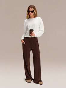 Sudadera cruzada de modal SoftSerene con espalda transpirable, suave y sedosa, para uso diario y casual - Blanco - Ver 8