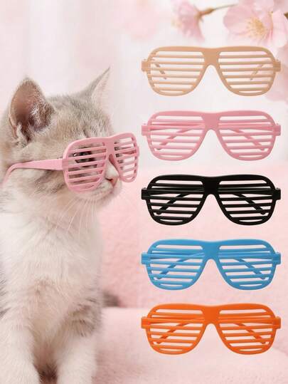 PETSIN 1 Pair Of Pet Funny Venetian Blind Glasses; Dog Personalized Glasses; Cat Glasses; Pet Accessories; Holiday Gifts; Pet Supplies.