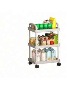 3/4/5-Tier Rolling Storage Cart With Wheels - Multi-Functional Organizer, Sturdy Plastic Construction, Easy To Assemble, Tool-Free, Space-Saving Storage Rack Suitable For Kitchens, Bathrooms, Offices, Bedrooms - Suitable For Home And Commercial Use - White/Black Floor Cart, Family Organizer, Compact Design, Durable Construction, Mobile Storage Rack, Office Worker, Bookshelf (Some Colors Are Random) - Car Storage Rack/Black - View 9