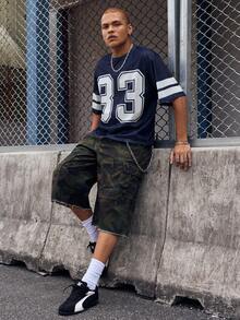 EVRINFINITE Camiseta casual de manga corta con cuello redondo y estampado de números para hombre, verano - Multicolor - Ver 3