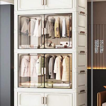 5/4/3/2/1 Layer Thickened Children's Wardrobe Baby Storage Cabinet Plastic Wardrobe Baby Storage Cabinet Clothes Bedroom Storage Simple Wardrobe