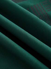 Driftmere 男士休闲字母印花短裤，夏季 - 綠色 - 查看 5