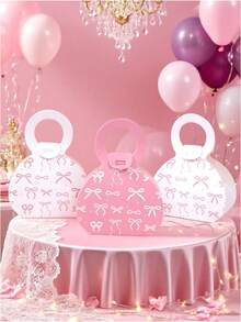 12件套粉色蝴蝶结礼盒套装，女孩生日派对糖果礼盒，婚礼、婴儿派对、性别揭晓派对装饰，女士圣诞节礼物 - 均碼 - 查看 2